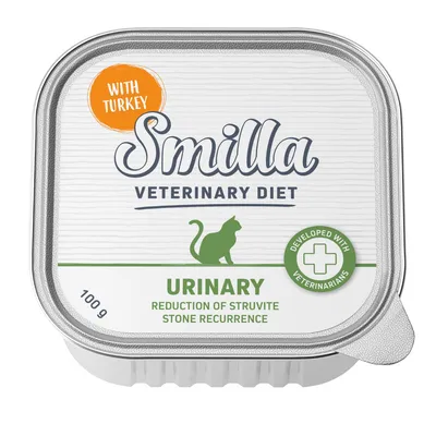 Smilla Veterinary Diet Urinary med kalkon, utvecklad med veterinärer, för att minska bildning av struvitstenar. 100g.