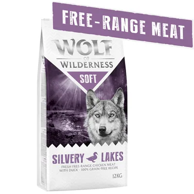 Wolf of Wilderness Soft Silvery Lakes, 12 kg. Free-range meat. Fresh free-range chicken meat with duck, 100% grain-free recipe.
