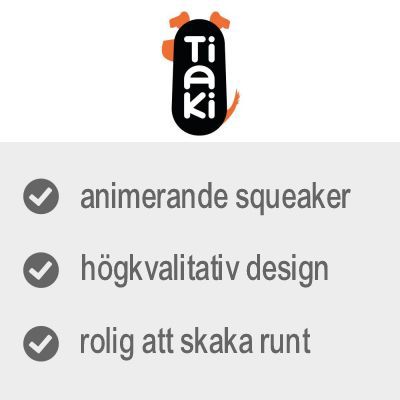 Tiaki. animerande squeaker, högkvalitativ design, rolig att skaka runt