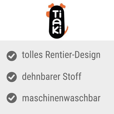 Tiaki. Tolles Rentier-Design, dehnbarer Stoff, maschinenwaschbar.