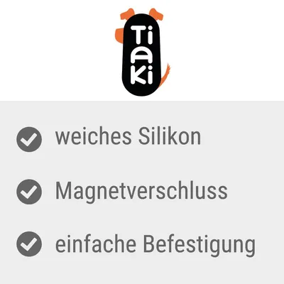 Tiaki. Weiches Silikon, Magnetverschluss, einfache Befestigung.