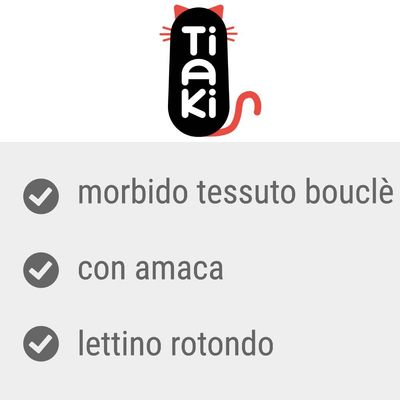 Tiaki, morbido tessuto bouclé, con amaca, lettino rotondo