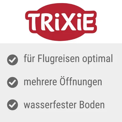 Trixie. Optimális légi utazáshoz, több nyílással, vízálló aljjal.