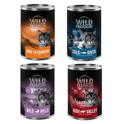 Wild Freedom Adult 24 x 400 g - senza cereali - Mix: Pollo, Salmone, Manzo, Anatra