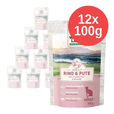 Wildes Land Cat 12 x 100 g - kuře a losos s olejem z ostropestřce