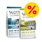 Blandat dubbelpack: 2 x 12 kg Wolf of Wilderness hundmat Sunny Glade + Blue River