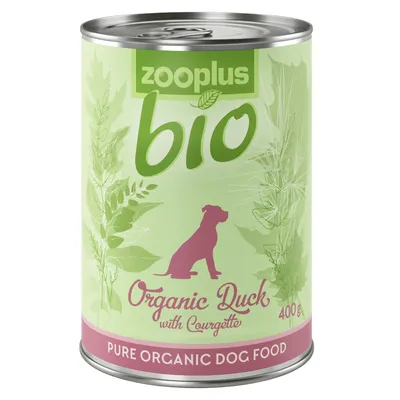 zooplus bio. Organic Duck mit Zucchini, 400g. Pure Organic Dog Food.