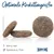 Croquettes Happy Dog, dimensions visibles : hauteur env. 6 mm, diamètre env. 19 mm. Texte en haut : Optimale Krokettengröße (allemand).