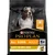Purina Pro Plan All Sizes Adult 1+ Light/Sterilised koiranruokapakkaus, pääainesosa kana, kuvassa aikuinen koira ja tekstiä englanniksi pakkauksessa.