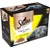 Box showing Sheba Fine Flakes in Jelly Poultry Collection, 12 x 85g. Includes with chicken, with turkey, with duck, with poultry. Image of food flakes on a plate.