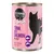 Boîte Cosma Pure Love Asia, texte visible : Tuna with Salmon in Jelly, Multi Protein Pure Fish, silhouette de chat noir sur fond rose, illustrations poisson et dauphin.