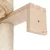 Wooden holder with screw hole, attached to a scratching post made of sisal rope.