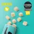 Cosma Snackies Minis chicken flavour treats shown as small cubes pouring from a container. Text highlights 'chicken' and 'minis'.