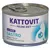 Lata de comida para gatos Kattovit Feline Diet Gastro mit Ente. Texto visible: Magen-Darm Bauchspeicheldrüse. Imagen de un gato estilizado en el envase.
