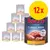 12 dåser Rocco Classic Pork med teksten 'with beef & chicken', 800 g, 100% fresh ingredients & grain-free recipe. Stor gul cirkel med rød tekst: 12x.