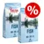 Purizon Fish ADULT DOGS, 80 % fisk, 20 % grøntsager, 0 % korn. To poser med stor rød procenttegn for tilbud.