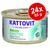 Conservă Kattovit Feline Diet Gastro cu curcan, 24x85 g. Text vizibil: Magen-Darm Bauchspeicheldrüse, Verbessert Rezeptur, mit Pute.