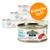 Greenwoods Delight -kissanruokapurkkeja, etualalla Tuna 'n' Salmon 70 g. Teksti: Kokeile nyt! Pakkausmerkinnät: grain-free recipe, limited ingredients, 70 % tuna fillet. Greenwoods Delight -kissanruokapurkkeja, etualalla Tuna 'n' Salmon 70 g. Teksti: Kokeile nyt! Pakkausmerkinnät: grain-free recipe, limited ingredients, 70 % tuna fillet.