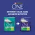 PURINA ONE Visible Health for Today and Tomorrow. DIFFERENT COLOR, SAME ADVANCED NUTRITION. Two PURINA ONE Indoor Formula cat food packs shown with different colours.