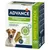 ADVANCE Dental Care Stick Mini 3–10 kg, maandverpakking met 28 stuks. Tekst: zichtbare resultaten in 1 maand, minder tandsteen, frissere adem, minder plak. Afbeelding van kauwsticks.
