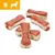 Five bone-shaped treats with a red top layer and white base, shown with an icon indicating size S and a dog silhouette in the corner. Five bone-shaped treats with a red top layer and white base, shown with an icon indicating size S and a dog silhouette in the corner.