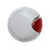 Round white device with a red translucent section on one side, shown against a plain background.