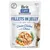 Brit Care Fillets in Jelly за котки, Choice Chicken with Cheese, обогатено с морков и розмарин, 85 г. Без ГМО, соя и захар. Видими парчета месо, сирене, моркови и котка на опаковката.