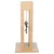 Wooden scratching toy with hanging ball and feathers, rectangular design with scratching surface in the centre.