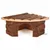 Wooden house with arched roof and entrance, made from untreated wood. Wooden house with arched roof and entrance, made from untreated wood.