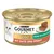 Purina Gourmet Gold, paté fine con verdure, gusto: anatra e spinaci. In foto una lattina con il nome del prodotto e una porzione di paté su un piatto.