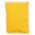 Rechthoekig geel kussen van stof met zichtbare witte stiksels langs de randen. Geen merknaam of tekst zichtbaar.