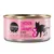 Cosma Asia Chicken with Shrimps in Jelly. Multi Protein, Pure Meat & Seafood. Rosa Dose mit schwarzer Katzen-Silhouette und Icons für Huhn und Garnelen.