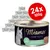 Miamor Feine Filets In Jelly mit Thun & Gemüse, 24 x 100g tins shown. Black label with white cat image and green text. Large red circle reads 24x 100g.