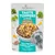 Опаковка Applaws Taste Toppers in Broth, 100% Natural, Tuna Fillet with Pumpkin, Chickpeas & Kale, 85 г. Изображение на купа с храна за кучета и снимка на куче.