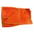 Orange blanket with soft surface and hemmed edges.