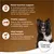 Testo in inglese: Renal function support, Vitality support, Ideal weight maintenance. Marchio Concept for Life. Immagine di un cane bianco e nero. Testo in inglese: Renal function support, Vitality support, Ideal weight maintenance. Marchio Concept for Life. Immagine di un cane bianco e nero.