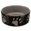 Gamelle Trixie en céramique, motif d'empreintes de pattes pour chien et chat - lot de 2 : capacité : 0,3 L - 12 cm de diamètre