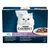 Упаковка Purina Gourmet Perle Duo Terre et Mer для кошек, 12×85 г. Видны варианты: лосось и минтай, курица и говядина, океаническая рыба и тунец, индейка и ягненок.