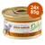 almo nature Daily Mousse adult cat, con tacchino, mit Truthahn, à la dinde, with turkey, 24x85g blikjes kattenvoer zichtbaar op verpakking