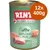 Rinti Singlefleisch Geflügel Pur, mit Ente Huhn & Pute, 12x400g. Text på tyska. Bild på köttbitar och burk med grön etikett. Rinti Singlefleisch Geflügel Pur, mit Ente Huhn & Pute, 12x400g. Text på tyska. Bild på köttbitar och burk med grön etikett.