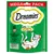 Dreamies MEGA PACK kattgodis, smak av kattmynta, 180 g. Text på tyska och franska om vitaminer, mineraler och mindre än 2 kcal per bit. Bild på tecknad katt och godisbitar.