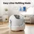 Automatische Katzentoilette wird mit PETKIT Urine Monitor Katzenstreu befüllt. Text: Easy Litter Refilling Mode. Automatische Katzentoilette wird mit PETKIT Urine Monitor Katzenstreu befüllt. Text: Easy Litter Refilling Mode.