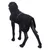 Svart hundjacka i fleece med hög krage och dragkedja, buren av en svart hundstaty. Rund etikett med texten 'KIVAT' synlig. Svart hundjacka i fleece med hög krage och dragkedja, buren av en svart hundstaty. Rund etikett med texten 'KIVAT' synlig.