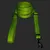 Green adjustable lead with reflective stitching and metal carabiner, textile material, small label with the inscription 'Wolters'.
