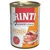 Rinti Kennerfleisch med kylling, kornfri. Rinti siden 1983 Original. Billede af kødstykker og ingredienser på dåsen.