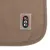Tiaki logo on brown fabric with quilted pattern.