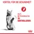 Vorteil für die Gesundheit: Hilft, Bettelverhalten zu kontrollieren. Abgebildet ist eine stehende Katze und ein Symbol mit einer Katze im Kreis.