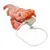 Pluche speelgoed in oranje met USB-kabel en oplader, geschikt voor elektronische functies.