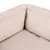 Close-up van beige, gewatteerde stof met zachte oppervlakte, geschikt voor bekleding of bedconstructies.