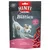 Sachet Rinti Extra Bitties, 100g, morceaux tendres de poulet, avec carotte et épinard, sans sucre. Texte en allemand : Weiche Huhnstückchen, Mit Karotte & Spinat, Ohne Zucker.